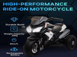 Kids Electric Motorcycle Ride-On Toy, with Three Wheels, Music, Horn, Lights T3398P348257
