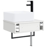 Wall-Mounted Wash Basin White 53 x 35 x 39 cm Engineered Wood 890208