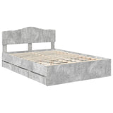 Bed Frame with Drawer Concrete Grey 160 x 200 cm Engineer Wood 3412987