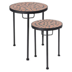 ZNTS ProGarden 2 Pcs Side Table Set With Mosaic Top 442213