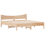 ZNTS Bed Frame without Mattress 200x200 cm Solid Wood Pine 3216357