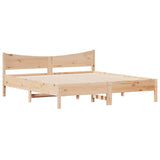 ZNTS Bed Frame without Mattress 200x200 cm Solid Wood Pine 3216357