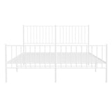 Metal Bed Frame without Mattress with Footboard White 160x200cm 350952