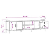 TV Cabinet 167.5 x 33 x 50 cm Black Oak Engineered Wood 8013722