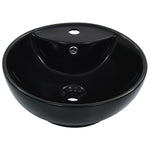 ZNTS Wash Basin with Overflow 46.5x18 cm Ceramic Black 143904