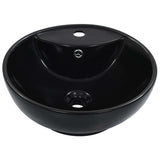 ZNTS Wash Basin with Overflow 46.5x18 cm Ceramic Black 143904
