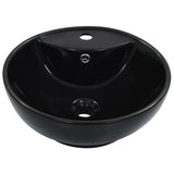 Wash Basin with Overflow 46.5x18 cm Ceramic Black 143904