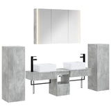 Bathroom Furniture Set 6 pcs Concrete Grey 3407138