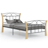Bed Frame without Mattress Black Metal 100x200 cm 324884