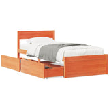 Bed Frame without Mattress Wax Brown 90x190 cm Single Solid Wood Pine 846806