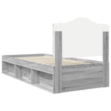 Bed Frame Grey Sonoma 100 x 200 cm Solid Pine Wood 3413349