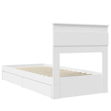 Storage Bed with Headboard White 90 x 200 cm Engineered Wood 3409943