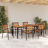 Garden Dining Set 7 pcs Black Poly Rattan 3365505