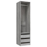 Wardrobe with Drawers Grey Sonoma 50x50x200 cm Engineered Wood 815349