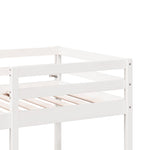 ZNTS Loft Bed Frame with Desk and Chairs White 80x200cm Solid Wood Pine 3308557