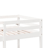 ZNTS Loft Bed Frame with Desk and Chairs White 80x200cm Solid Wood Pine 3308557