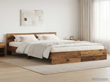 Bed Frame with Headboard Old Wood 160 x 200 cm Engineered wood 3445771