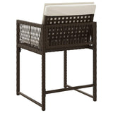 Garden Chairs with Cushions 4 pcs Brown Poly Rattan 365020