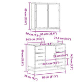 2 Piece Bathroom Furniture Set Brown Oak Engineered Wood 3300904