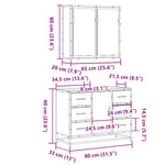 ZNTS 2 Piece Bathroom Furniture Set Brown Oak Engineered Wood 3300904