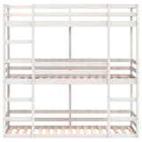Triple Bunk Bed without Mattress White 80x200 cm Solid Wood Pine 3284252