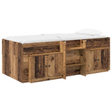 Loft Bed Frame with Cabinet 3 pcs Old Wood Engineered Wood 3423396