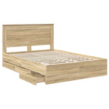 Bed Frame with Drawer Sonoma Oak 150 x 200 cm Engineer Wood 3410168
