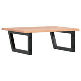 Basin Shelf Wall Mounted Steel and Solid Wood Oak 3302607