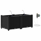 Garden Planter 2 pcs Black 80 x 40 x 37.5 cm Plastic 42002845