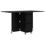 Dinning Table 2 pcs 140 x 80 x 77 cm Engineered Wood Black Oak 3424933