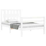 Bed Frame without Mattress White Small Single Solid Wood 3194272