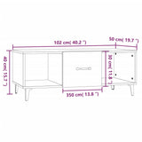 Coffee Table Concrete Grey 102x50x40 cm Engineered Wood 812703