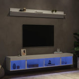 5 Piece TV Wall Units with LED White Engineered Wood 3216682
