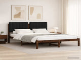 Bed Frame with Upholstered Headboard Dark Brown and Black 904164