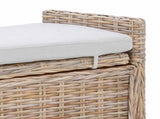 Storage Bench with Cushion Natural 110 x 40 x 50 cm Rattan 42011577