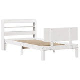 Bed Frame with Headboard without Mattress White 90x190 cm Single 3306814