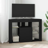 Corner LED TV Cabinet Black 100x40x68cm Engineered Wood 889786