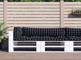 Pallet Cushions 3 pcs Black Check Pattern Oxford Fabric 360960
