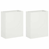 Garden Planter 2 pcs White 40 x 20 x 40 cm Cold-rolled Steel 8005403