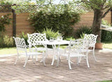 Garden Table Set 5 pcs White Cast Aluminium 3334738