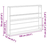 Magazine Rack with Shelf 2 pcs Grey Sonoma 100 x 12 x 70 cm 890859