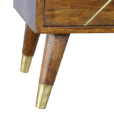 Gold Geometric Chestnut Bedside IN430