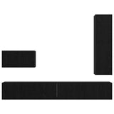 TV Cabinet Set 4 pcs Black Oak Engineered Wood 3393328