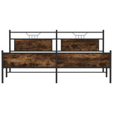 Metal Bed Frame without Mattress Smoked Oak 200x200 cm 3325117