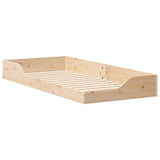 Bed Frame Brown 90 x 210 cm Solid Pine Wood 873403