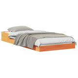 Bed Frame Wax Brown 90 x 200 cm Solid Pine Wood 873333