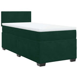 Box Spring Bed with Mattress Dark Green 90x190 cm Velvet 3286183