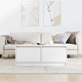 Coffee Table with Drawers White 100x100x40 cm 3328399