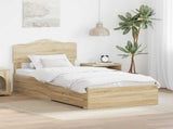 Bed Frame with Headboard Sonoma Oak 90 x 200 cm Engineered Wood 3413240