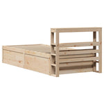 Bed Frame with Headboard 75x190 cm Small Single Solid Wood Pine 3306366